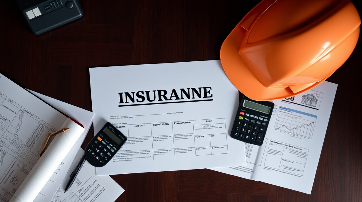 Split illustration of eight construction trades, each paired with a coverage document
